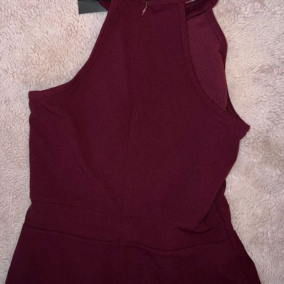 WOOSEA Sz M Wine Split Bodycon Mermaid Formal Event Prom Evening dress - Picture 10 of 13